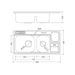 Chậu rửa chén Malloca MS 8809